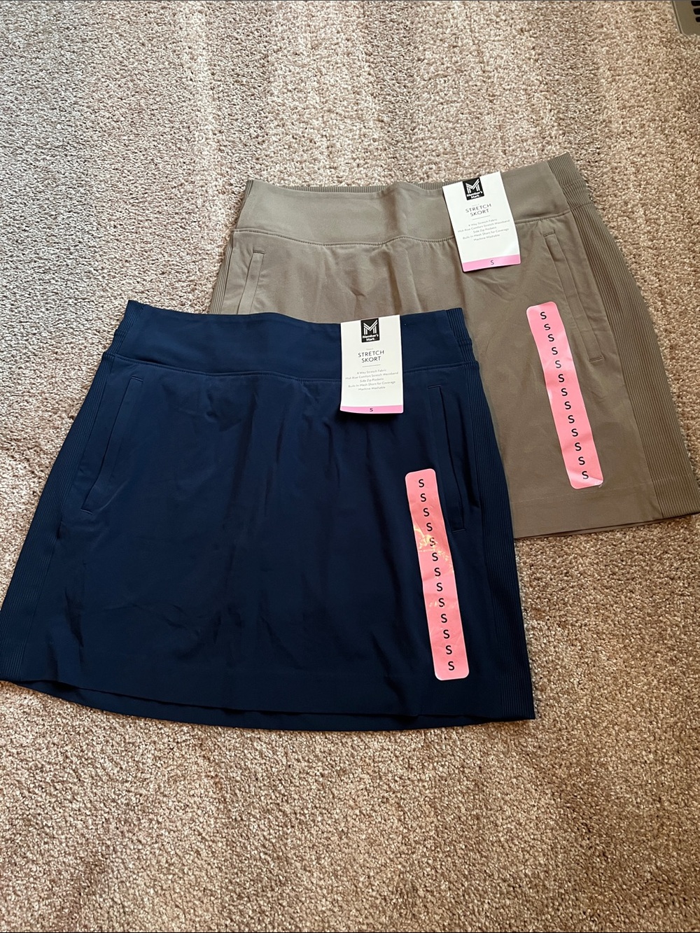 Bundle of Two new Performance Stretch Skorts - Navy and Khaki